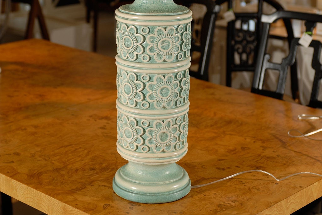 Pair of Vintage Turquoise Lamps 2