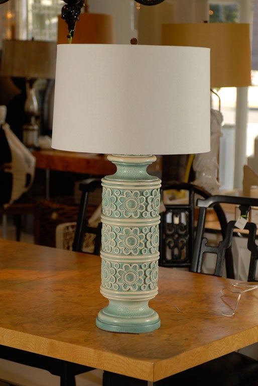 Pair of Vintage Turquoise Lamps 3