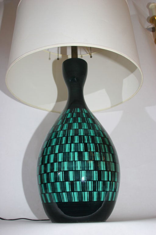 Pair of Italian Modernist Ceramic Table Lamps In Excellent Condition In New York, NY