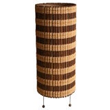 50's Over-Scaled Woven Wood Lamp