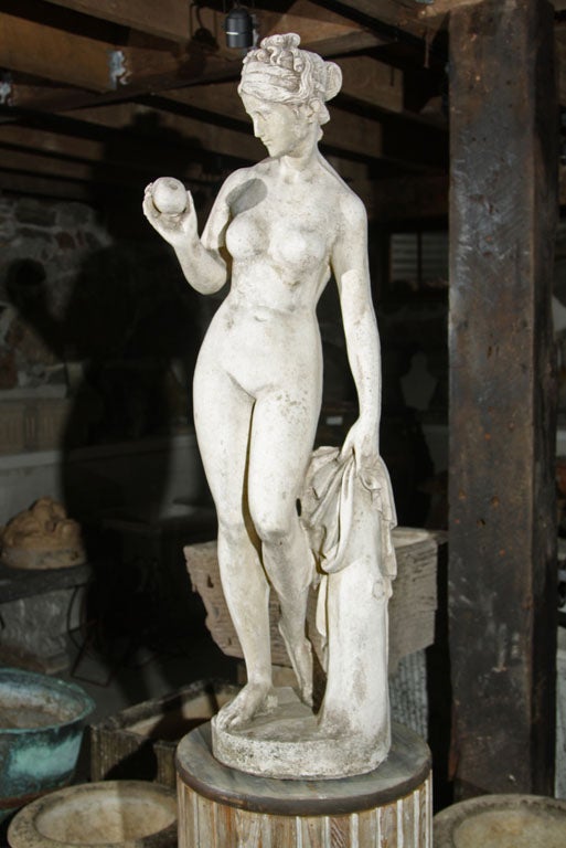 English Cast Marble Aphrodite with Quince