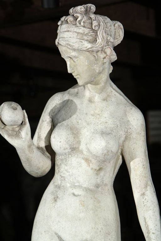 Late 20th Century Cast Marble Aphrodite with Quince