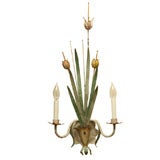 Pair of Tole Tulip Wall Sconces