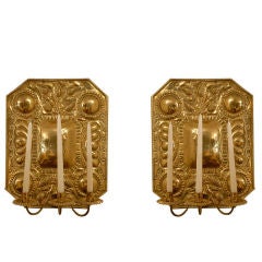 Pair Dutch Brass Sconce