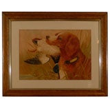 Antique American Watercolor Setter 
Game