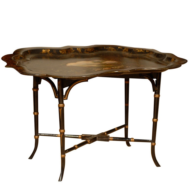 English Regency Papier Mache Tray For Sale