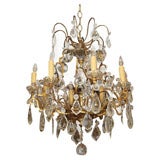 Gilded Bronze and Crystal Chandelier