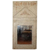 Antique Monumental Painted Trumeau with Pediment