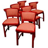 Vintage Set of 6 Red Chairs