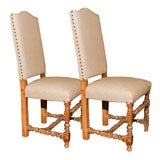 Set of 6 Louis XIII Style High Back Dining Chairs