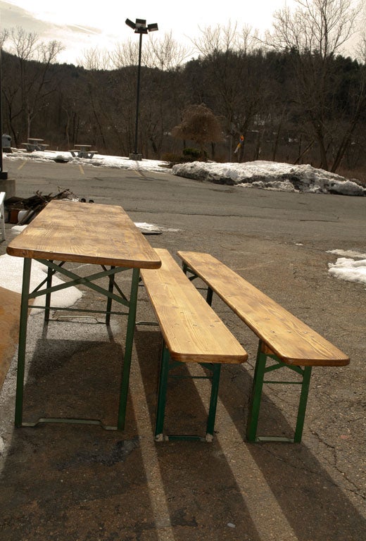 German Beer Hall Table and Benches at 1stdibs