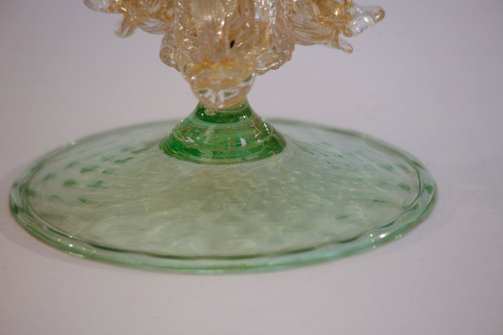 Salviati, Venetian Murano Green Large-scale Centerpiece/Compote 2