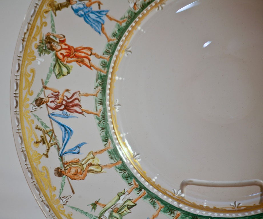 Set of 12 Salviati Hand Blown Chargers-Hand Painted 4