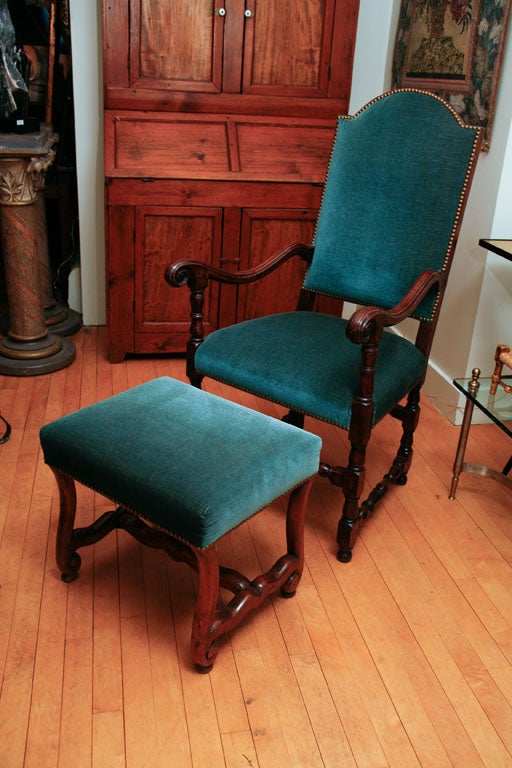 English Chair and Ottoman For Sale 4