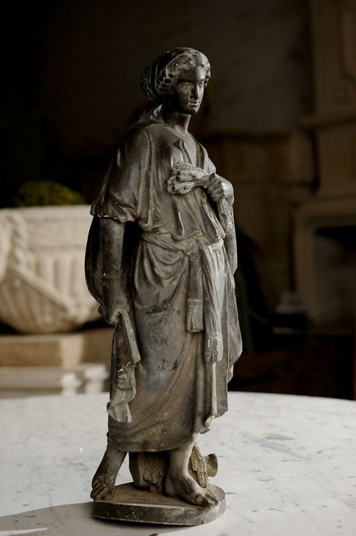 Female Figure in zinc, classically draped
