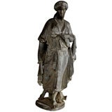 Female Figure in zinc, classically draped
