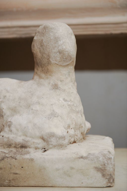 20th Century Marble sculpture of a lamb, wonderfully worn For Sale