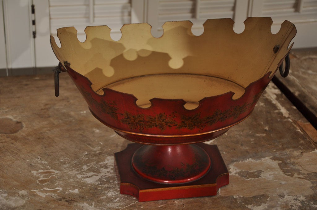Mid-20th Century Red & Gold French Tole Centerpiece