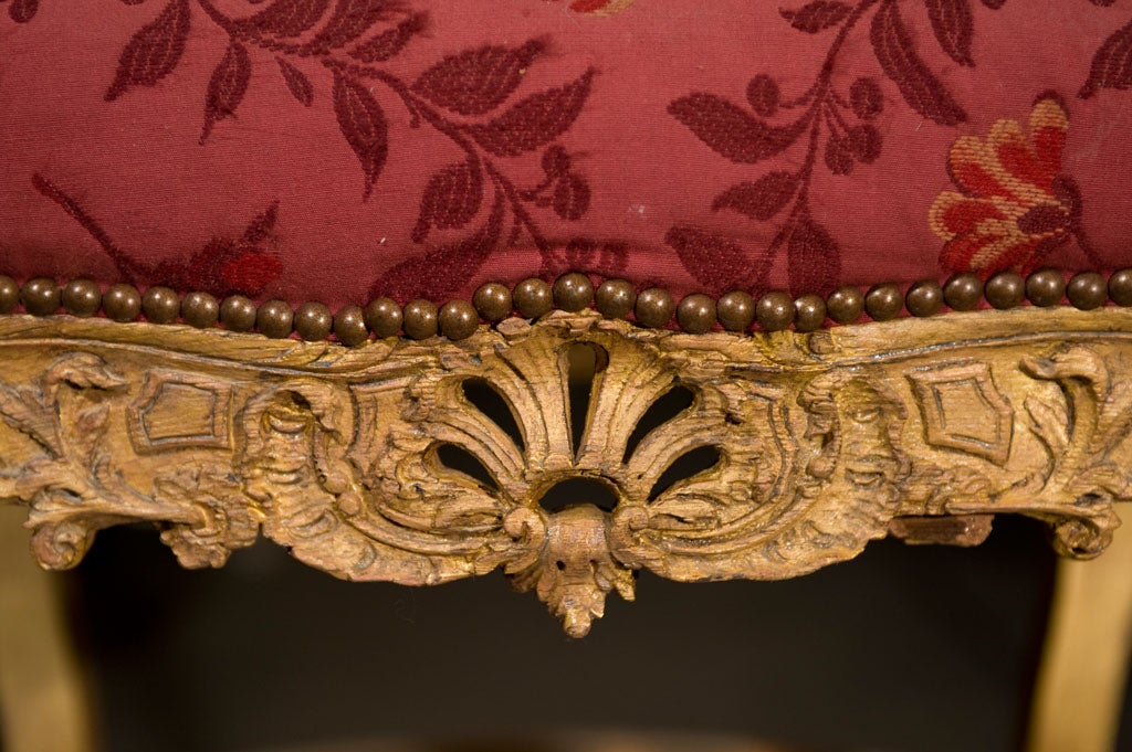 Carved Louis XV Style Footstool For Sale
