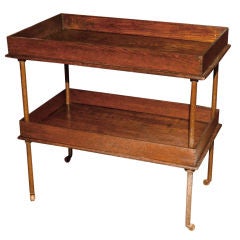 Two Tiered Oak Rolling Cart