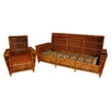 Stick Wicker Sofa and Chair