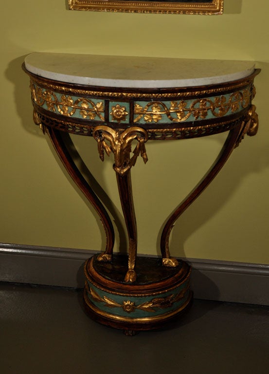 Italian  Demilune Console