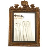 Antique Italian Hand Carved Bronze Finish Mirror