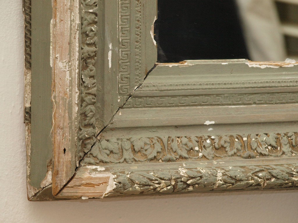 Wood Antique Chippy Hand-Carved Wall Mirror