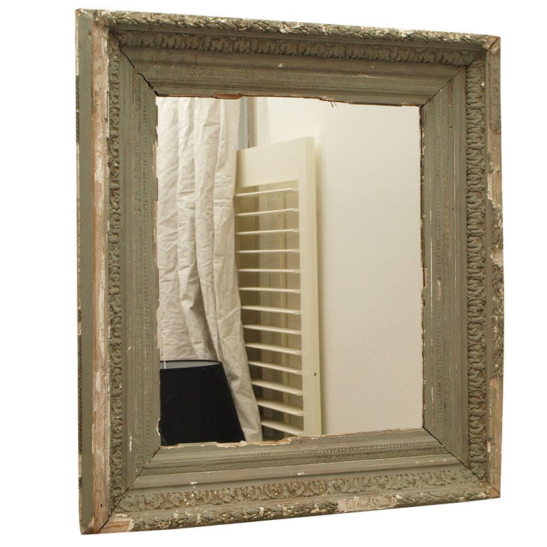 Antique Chippy Hand-Carved Wall Mirror