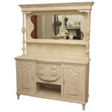 Used Cream Server with Mirror and Gorgeous Hand Carvings