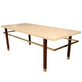 Harvey Probber Travertine Top Coffee Table