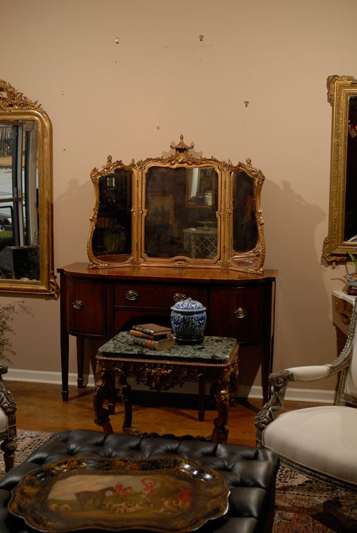 Chippendale Style Triptych and Swinging Dressing Mirror