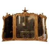 Chippendale Style Triptych and Swinging Dressing Mirror