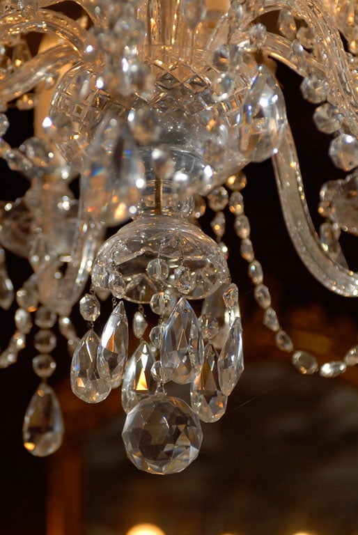 19th Century Waterford Style All Crystal Chandelier