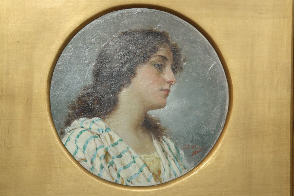 19th Century Italian Painting of A Woman By Tito Conti