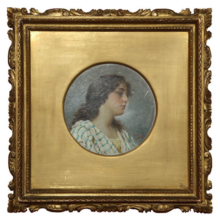 Italian Painting of A Woman By Tito Conti