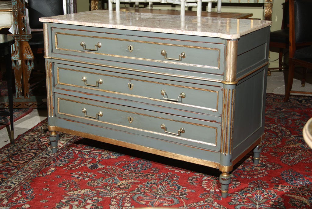 Maison Jansen Polychromed Marble Top Commode