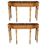 Pair of Adams Style Painted Console Tables