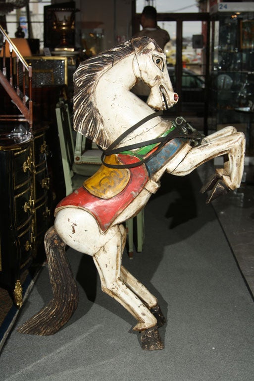 Fine original painted Carousel Horse. With the original straps.