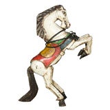 Wooden Carousel Horse Original Paint
