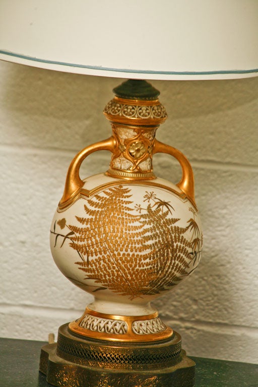 Mid-20th Century A Fern Motif Lamp
