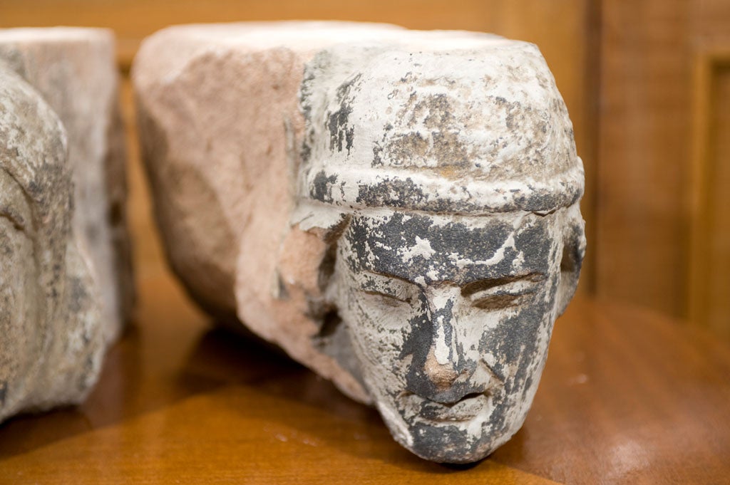French Pair of architectural stone blocks