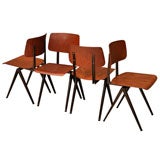 Set Of 8 Vintage Dutch Dining Chairs- Friso Kramer Style
