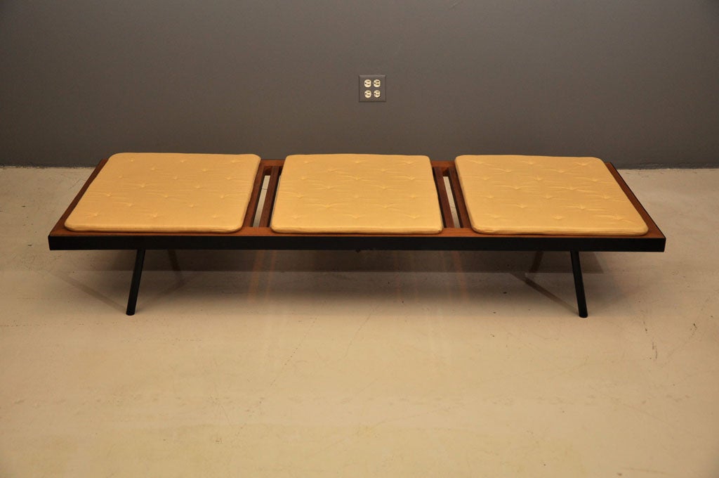 Outdoor Teak And Steel Daybed/Bench