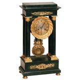 A French Empire style Temple clock, in black slate "Saturday Sale"