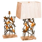 A pair of original One-of-a-kind metal sculpture lamps by Blass