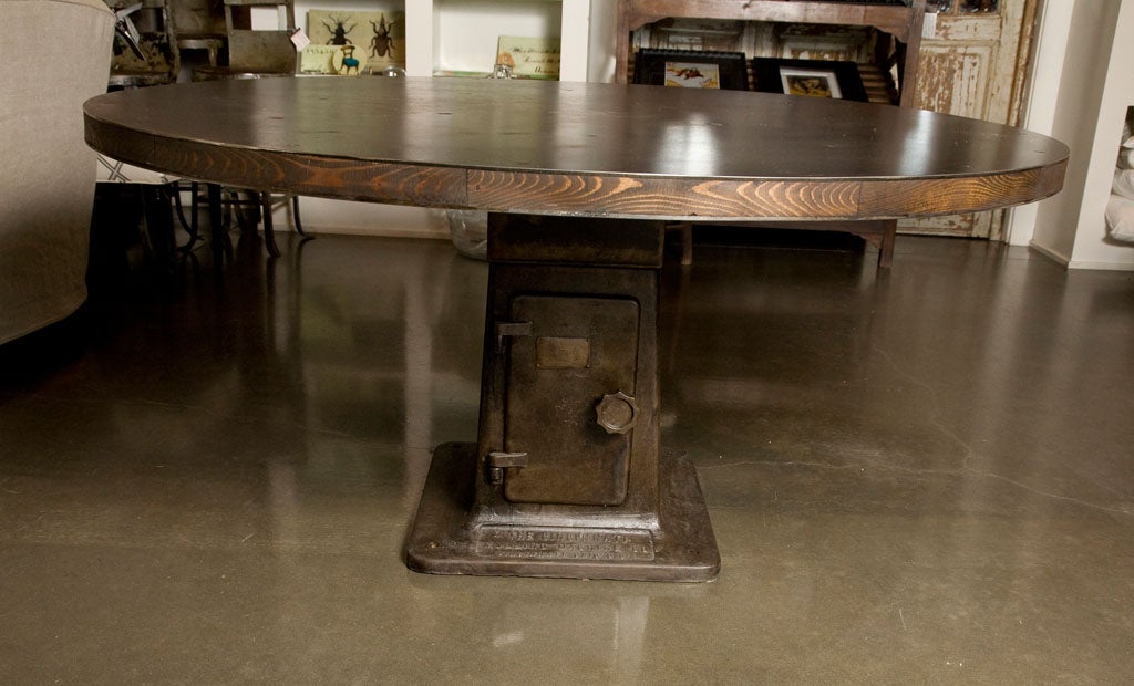 Industrial base round dining table