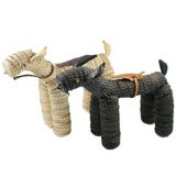 Vintage Bottlecap Sculpture:  Pair of Donkeys