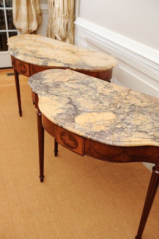 19th Century Pair of Sheraton Fruitwood Consoles For Sale