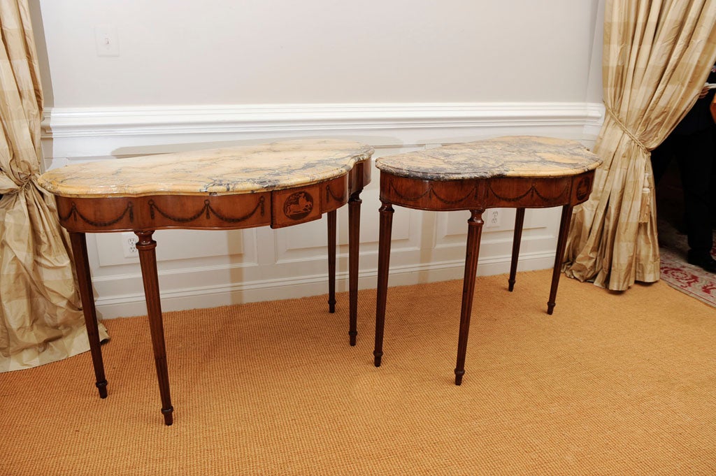 Pair of Sheraton Fruitwood Consoles For Sale 5